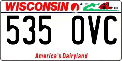 WI license plate 535OVC