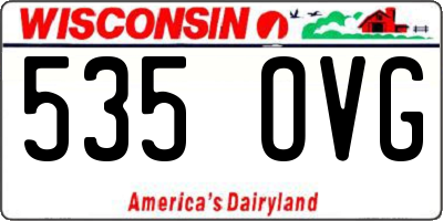 WI license plate 535OVG