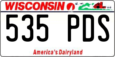 WI license plate 535PDS