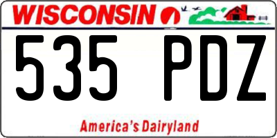 WI license plate 535PDZ