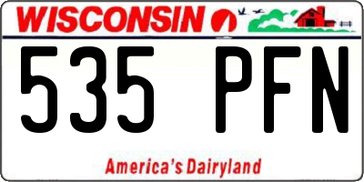 WI license plate 535PFN