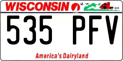 WI license plate 535PFV