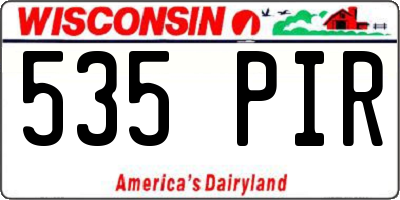 WI license plate 535PIR
