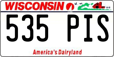 WI license plate 535PIS