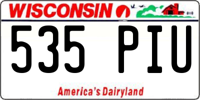 WI license plate 535PIU