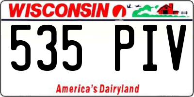 WI license plate 535PIV