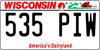 WI license plate 535PIW