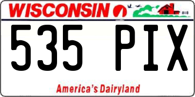 WI license plate 535PIX