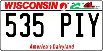 WI license plate 535PIY