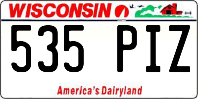 WI license plate 535PIZ