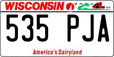 WI license plate 535PJA