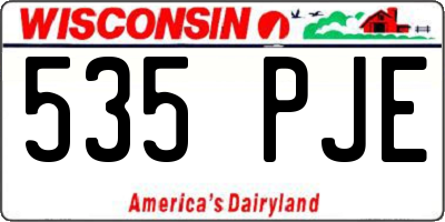 WI license plate 535PJE