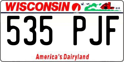 WI license plate 535PJF