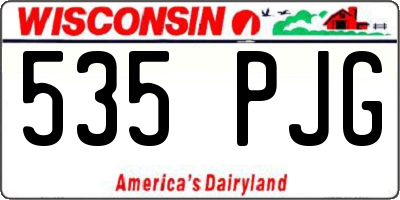 WI license plate 535PJG