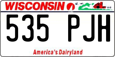 WI license plate 535PJH