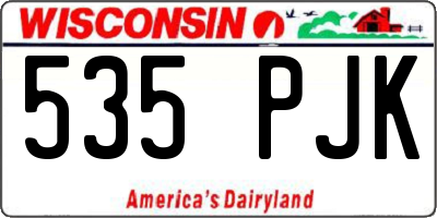 WI license plate 535PJK