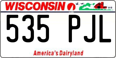 WI license plate 535PJL