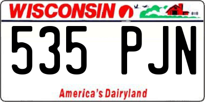 WI license plate 535PJN