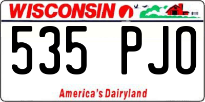 WI license plate 535PJO