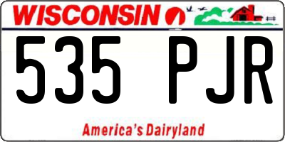 WI license plate 535PJR