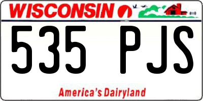 WI license plate 535PJS