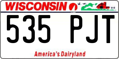 WI license plate 535PJT