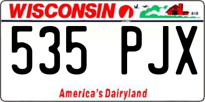 WI license plate 535PJX