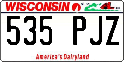 WI license plate 535PJZ