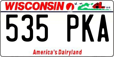 WI license plate 535PKA