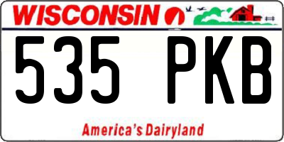 WI license plate 535PKB