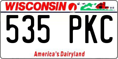 WI license plate 535PKC