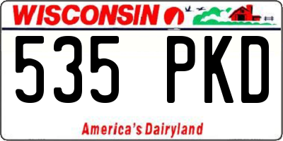 WI license plate 535PKD