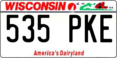 WI license plate 535PKE