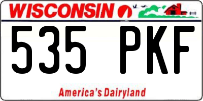 WI license plate 535PKF