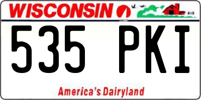 WI license plate 535PKI