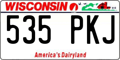 WI license plate 535PKJ