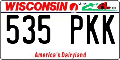 WI license plate 535PKK
