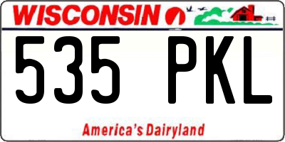 WI license plate 535PKL
