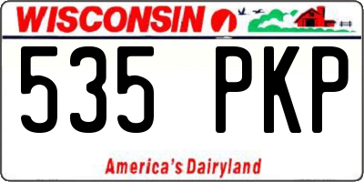 WI license plate 535PKP