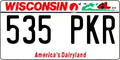 WI license plate 535PKR