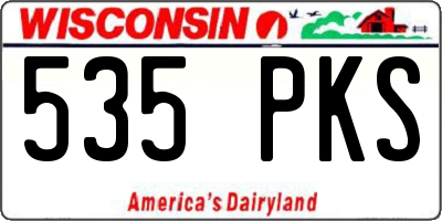 WI license plate 535PKS