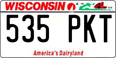 WI license plate 535PKT