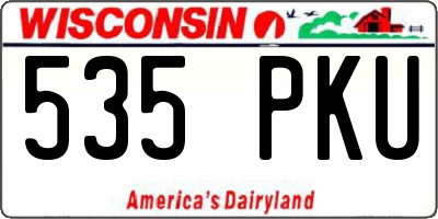 WI license plate 535PKU