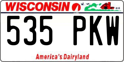 WI license plate 535PKW
