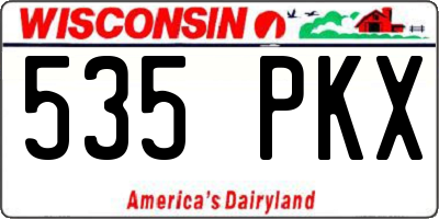 WI license plate 535PKX