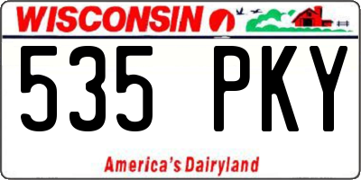WI license plate 535PKY