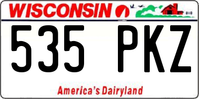 WI license plate 535PKZ