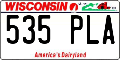 WI license plate 535PLA