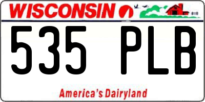 WI license plate 535PLB