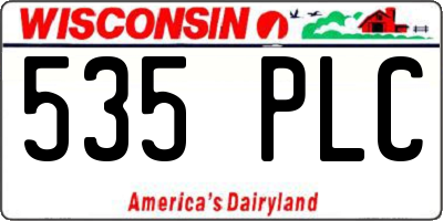 WI license plate 535PLC